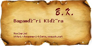 Bagaméri Klára névjegykártya