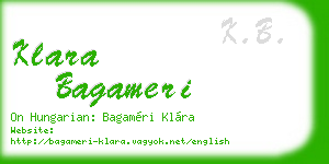 klara bagameri business card