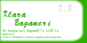 klara bagameri business card